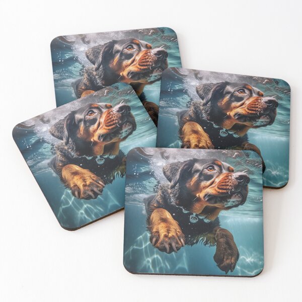 Item preview, Rottweiler nadando bajo el agua #4 de la serie designed and sold by ebrawne.