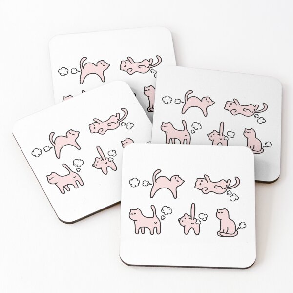 Item preview, Collection of five farting pink cats designed and sold by I-dsgn.