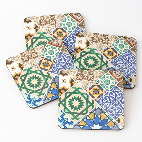 Item preview, Photograph of traditional portuguese tiles in blue, brown and green designed and sold by isabel poulin.