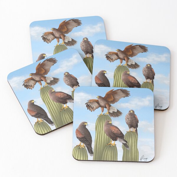 Item preview, Harris Hawks Print designed and sold by Kindahawkward.