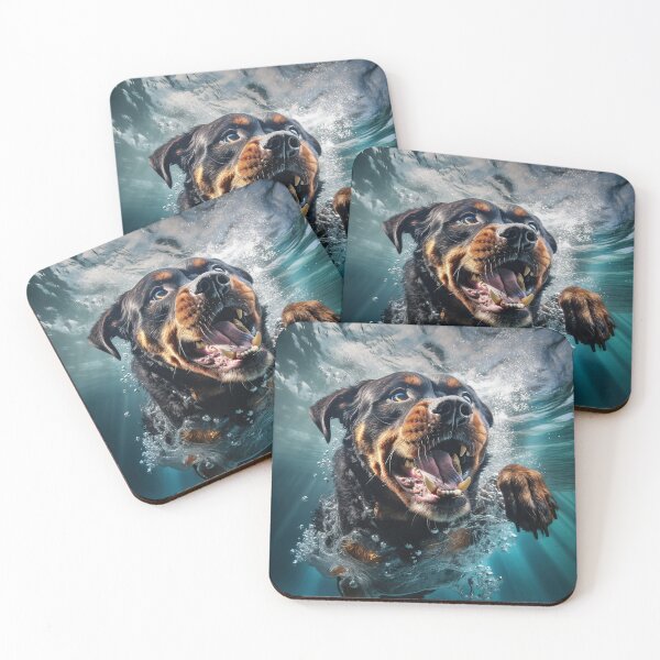 Item preview, Rottweiler nadando bajo el agua #5 de la serie designed and sold by ebrawne.