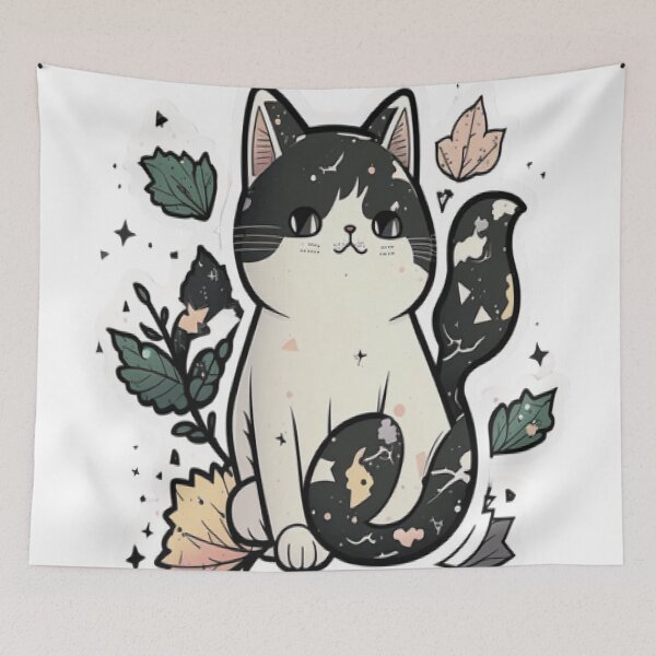Item preview, cute sticker black cat holding designed and sold by BEAUTIFULCHAR.