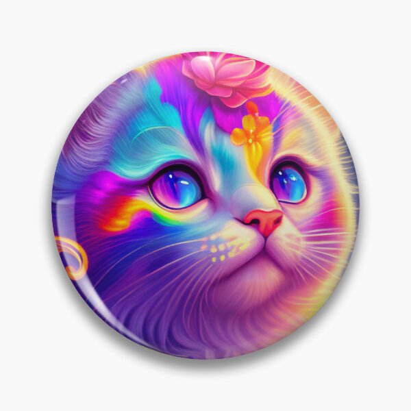 Item preview, multicolored sweet kitten designed and sold by AlmaBrillante.