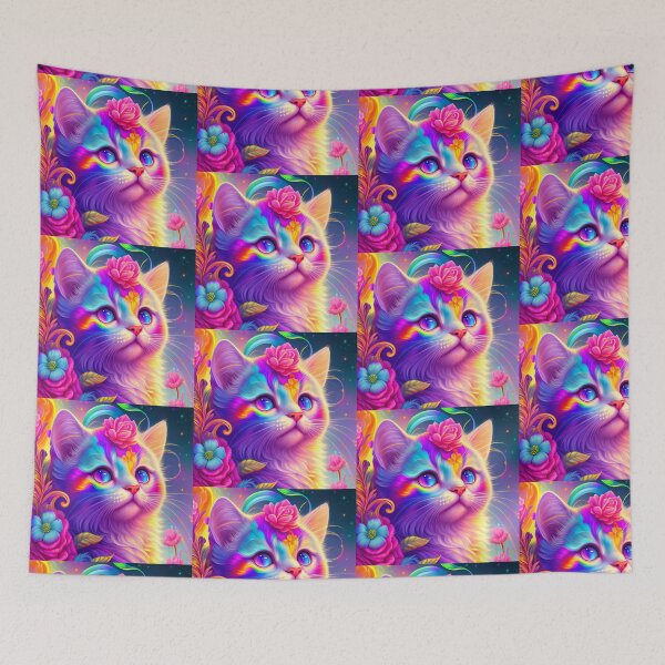 Item preview, multicolored sweet kitten designed and sold by AlmaBrillante.