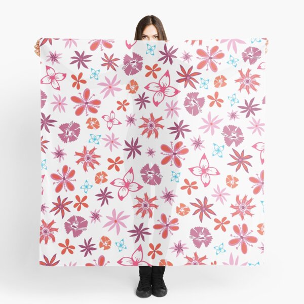 Tropical Confetti - White Scarf