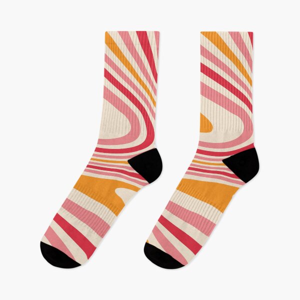 Item preview, Sixties Swirly Stripes in Pink, Orange and Red designed and sold by MadfishDesigns.