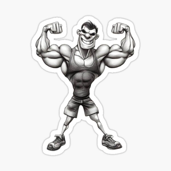 Personalized Bodybuilding Man Cartoon Wooden Wall Art, Caricature