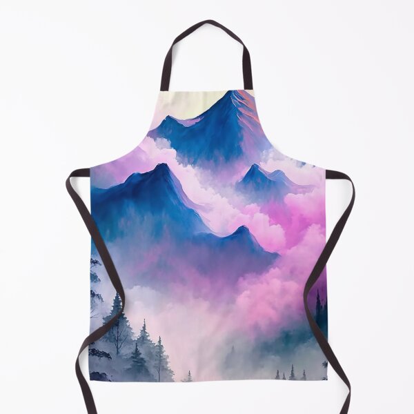 Item preview, mountain landscape in psychedelic shades of lavender and purple designed and sold by UmagineArts.