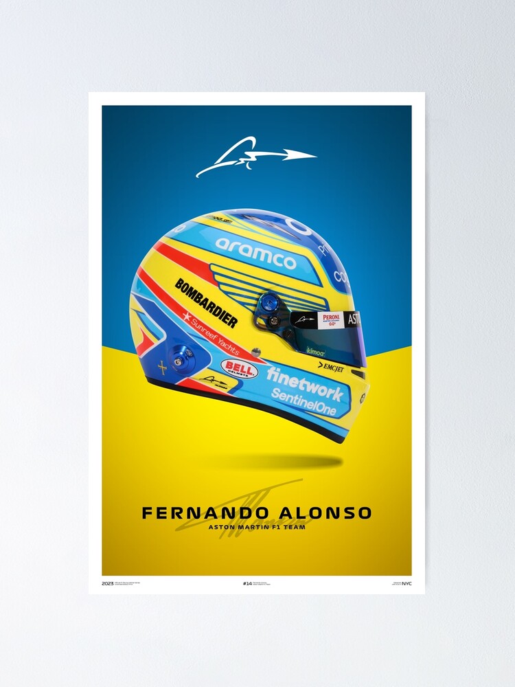 POSTER Fernando ALONSO Colección Cascos F1 -  España