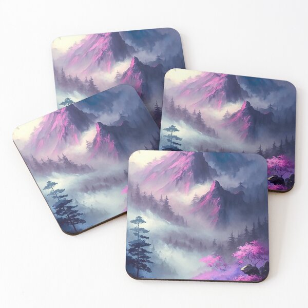 Item preview, Mountain landscape in psychedelic shades of lavender and purple -2  designed and sold by UmagineArts.