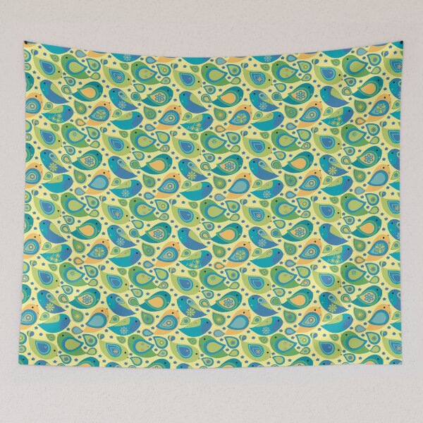 Item preview, Whimsical Modern Colorful Paisley Bird Seamless Repeat Surface Pattern designed and sold by MoePark.