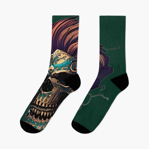 Item preview, The Golden Skull - A Captivating Illustration with Teal Detailing and Flowing Hair designed and sold by GalihDA.