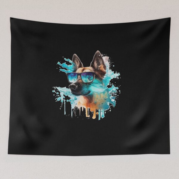 Item preview, Beautiful German Shepard with sunglasses in water color art  gifts designed and sold by TheLaundryLady.