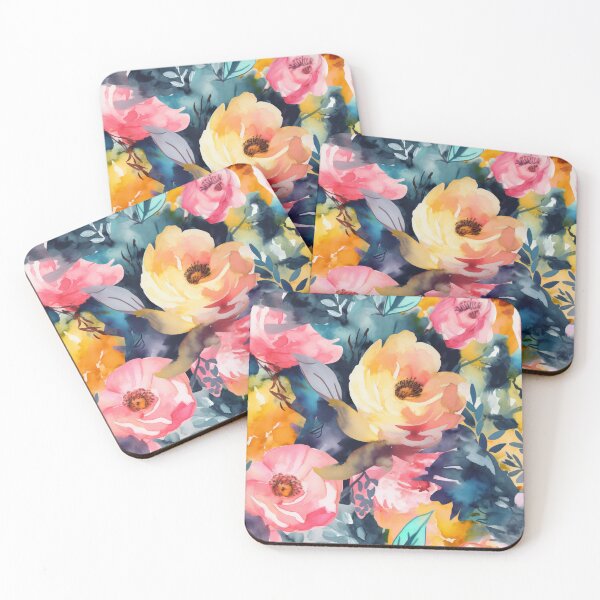 Item preview, Colorful flower water color tile designed and sold by Richard-Y.