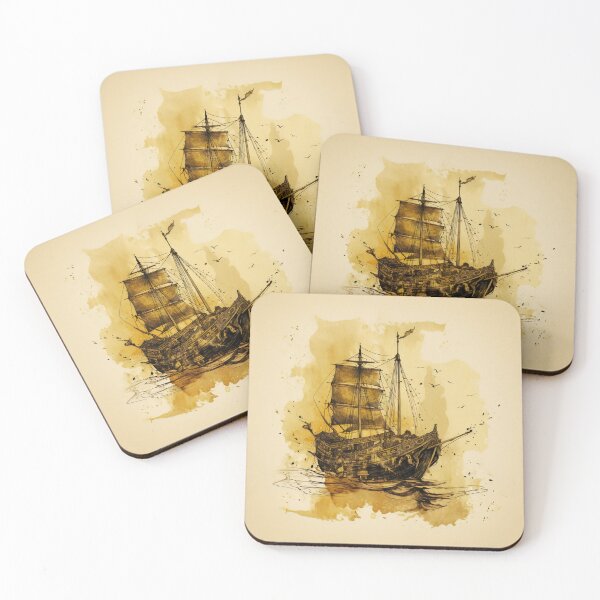 Item preview, Sumi-e Ship #5 designed and sold by MoodMedley.