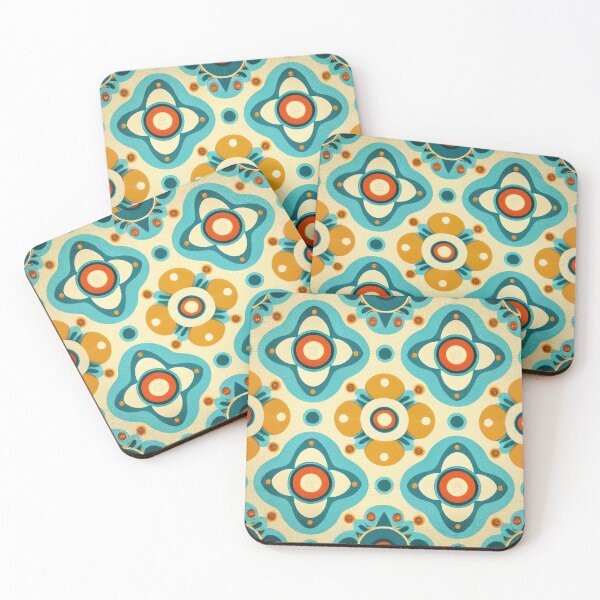 Item preview, Retro 60s 70s Vintage Pattern Red Yellow & Blue designed and sold by Aurora Hues.