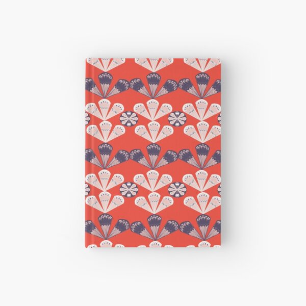 Fancy Fans - poppy Hardcover Journal