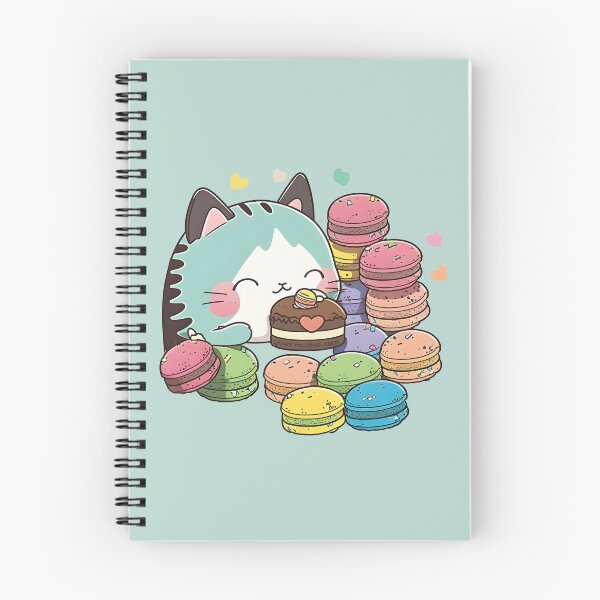 Item preview, cute cat eat macarons designed and sold by ShinArtDesign.