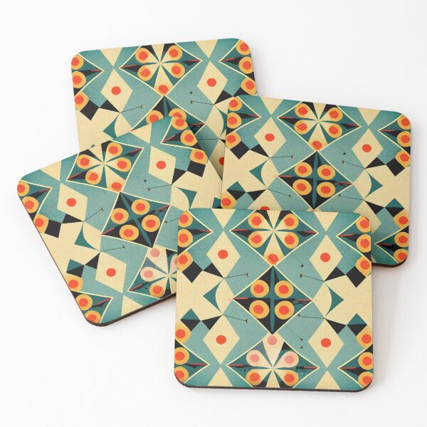 Item preview, Retro 60s 70s Vintage Pattern Red Yellow & Blue designed and sold by Aurora Hues.