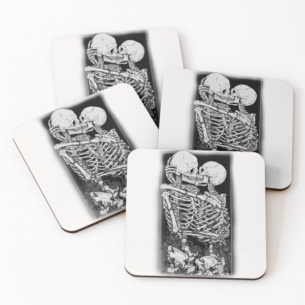 Item preview, Two skeletons kissing designed and sold by BrontesWhimsyStore.