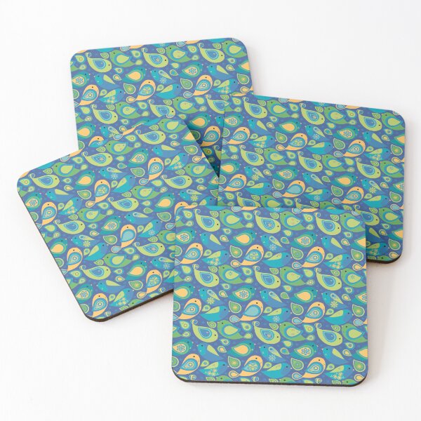 Item preview, Whimsical Modern Colorful Paisley Bird Seamless Repeat Surface Pattern designed and sold by MoePark.