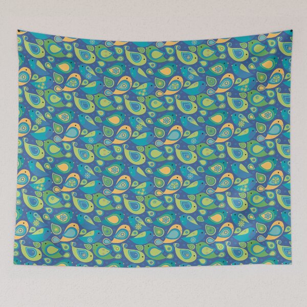 Item preview, Whimsical Modern Colorful Paisley Bird Seamless Repeat Surface Pattern designed and sold by MoePark.