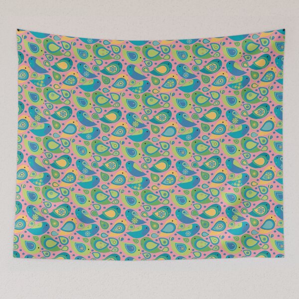 Item preview, Whimsical Modern Colorful Paisley Bird Seamless Repeat Surface Pattern designed and sold by MoePark.