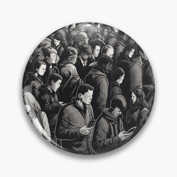 Item preview, Digital Disconnect: A Detailed and Futuristic Black and White Crowd, with a Few Standing Out V.1 designed and sold by xMaCaRoN.