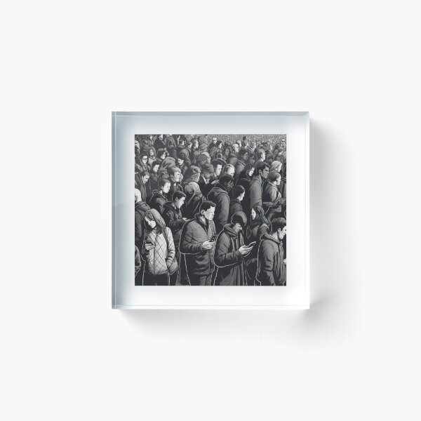 Item preview, Digital Disconnect: A Detailed and Futuristic Black and White Crowd, with a Few Standing Out V.1 designed and sold by xMaCaRoN.