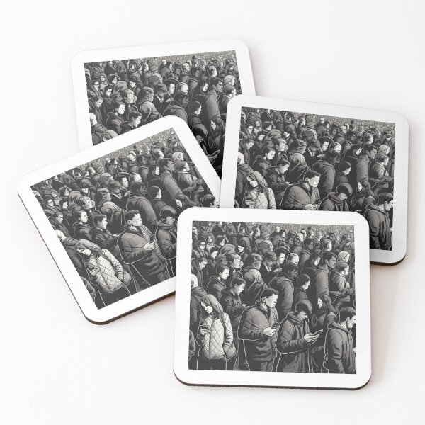 Item preview, Digital Disconnect: A Detailed and Futuristic Black and White Crowd, with a Few Standing Out V.1 designed and sold by xMaCaRoN.