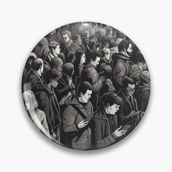 Item preview, Digital Disconnect: A Detailed and Futuristic Black and White Crowd, with a Few Standing Out V.2 designed and sold by xMaCaRoN.