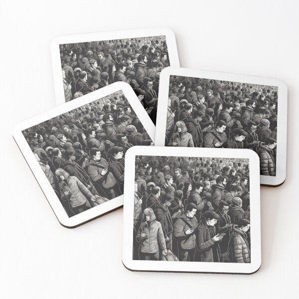Item preview, Digital Disconnect: A Detailed and Futuristic Black and White Crowd, with a Few Standing Out V.2 designed and sold by xMaCaRoN.
