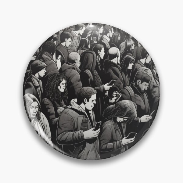 Item preview, Digital Disconnect: A Detailed and Futuristic Black and White Crowd, with a Few Standing Out V.3 designed and sold by xMaCaRoN.