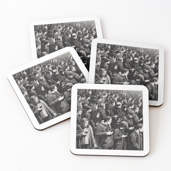 Item preview, Digital Disconnect: A Detailed and Futuristic Black and White Crowd, with a Few Standing Out V.3 designed and sold by xMaCaRoN.