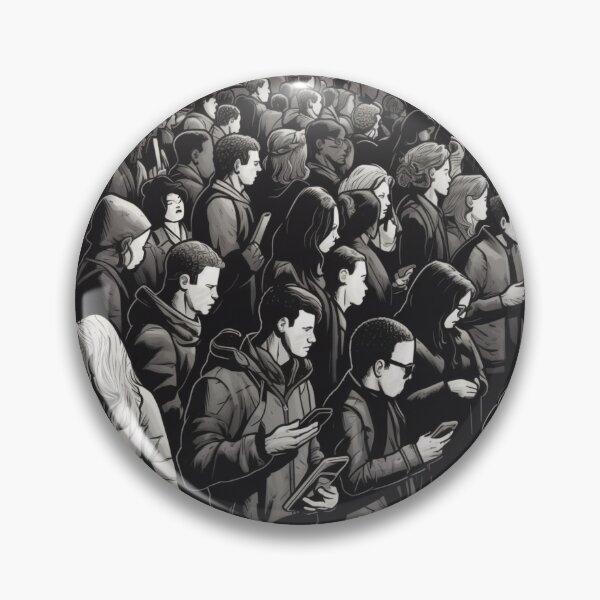 Item preview, Digital Disconnect: A Detailed and Futuristic Black and White Crowd, with a Few Standing Out V.4 designed and sold by xMaCaRoN.