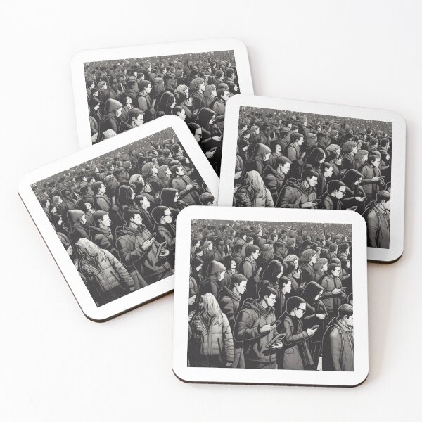 Item preview, Digital Disconnect: A Detailed and Futuristic Black and White Crowd, with a Few Standing Out V.4 designed and sold by xMaCaRoN.