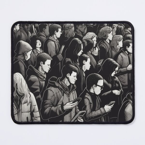 Item preview, Digital Disconnect: A Detailed and Futuristic Black and White Crowd, with a Few Standing Out V.4 designed and sold by xMaCaRoN.