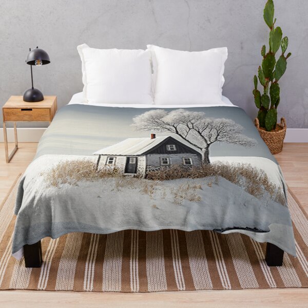 Artikelvorschau, Minimalist Winter Landscape Isolated Cottage Snow Covered Tree entworfen und verkauft von Abili-Tees.