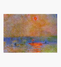 Monet - Waterloo Bridge, Sonnenlicht im Nebel Fotodruck