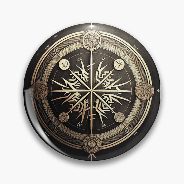 Artikelvorschau, Nordic Vegvisir Symbol Minimalism Art Print entworfen und verkauft von Abili-Tees.