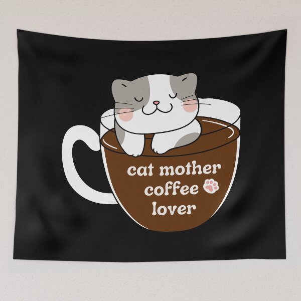 Item preview, Cat Mother Coffee Lover Cute Cat designed and sold by ZingAndPep.