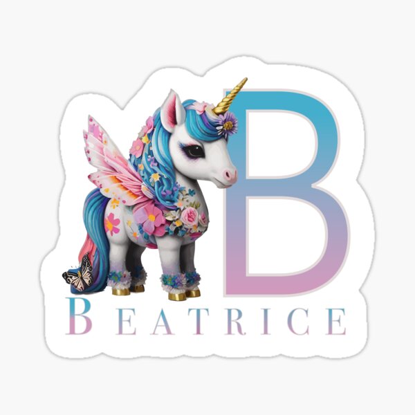 Beatrice name with a cute unicorn