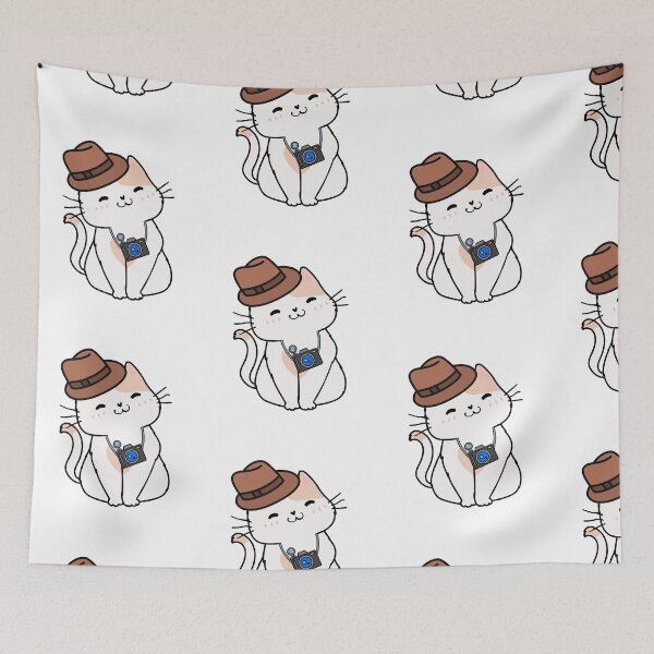 Item preview, Funny White cat is holding a camera designed and sold by Pet Station.