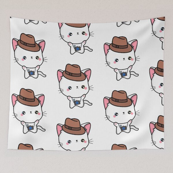 Item preview, Funny White cat is holding a camera designed and sold by Pet Station.