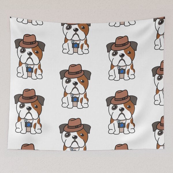 Item preview, Funny Bulldog is holding a camera designed and sold by Pet Station.