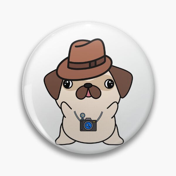 Item preview, Funny Pug is holding a camera designed and sold by Pet Station.