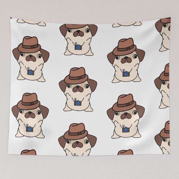 Item preview, Funny Pug is holding a camera designed and sold by Pet Station.