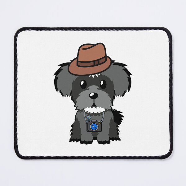 Item preview, Funny Schnauzer is holding a camera designed and sold by Pet Station.