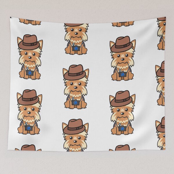 Item preview, Funny Yorkshire Terrier is holding a camera designed and sold by Pet Station.
