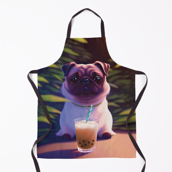 Item preview, Pug with boba bubble tea designed and sold by akwl-design.